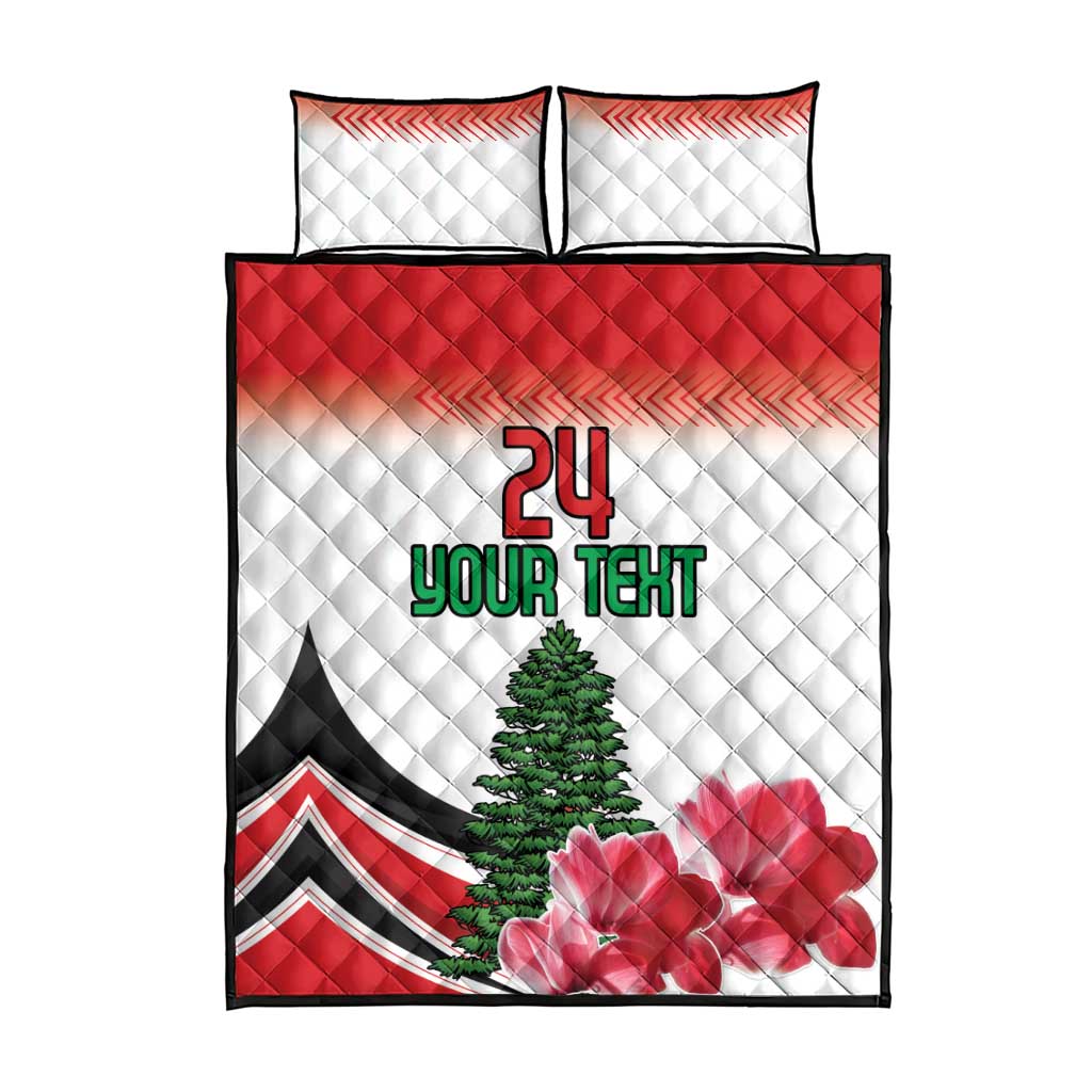 Custom Lebanon Independence Day Quilt Bed Set Cyclamen Flowers Blooming - Wonder Print Shop