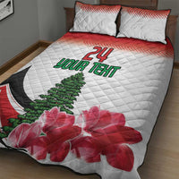 Custom Lebanon Independence Day Quilt Bed Set Cyclamen Flowers Blooming - Wonder Print Shop