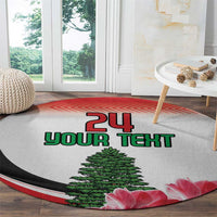 Custom Lebanon Independence Day Round Carpet Cyclamen Flowers Blooming