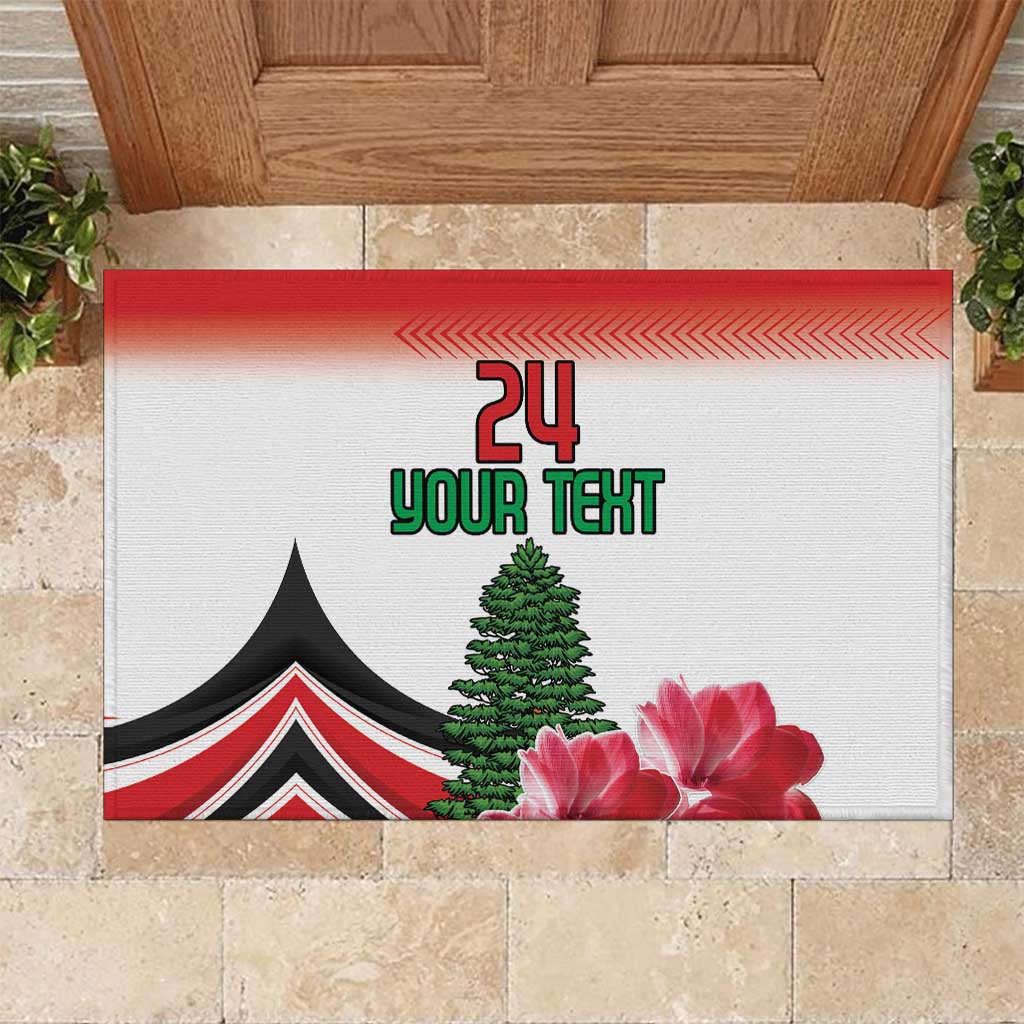 Custom Lebanon Independence Day Rubber Doormat Cyclamen Flowers Blooming - Wonder Print Shop