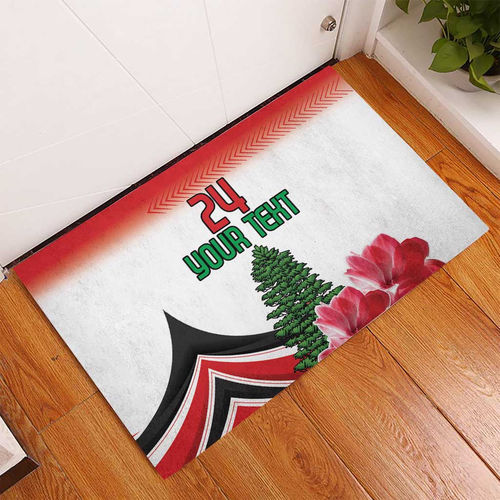 Custom Lebanon Independence Day Rubber Doormat Cyclamen Flowers Blooming - Wonder Print Shop