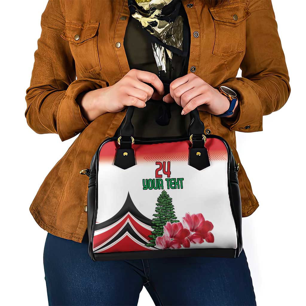 Custom Lebanon Independence Day Shoulder Handbag Cyclamen Flowers Blooming