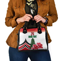 Custom Lebanon Independence Day Shoulder Handbag Cyclamen Flowers Blooming