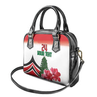 Custom Lebanon Independence Day Shoulder Handbag Cyclamen Flowers Blooming