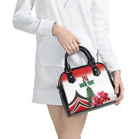 Custom Lebanon Independence Day Shoulder Handbag Cyclamen Flowers Blooming