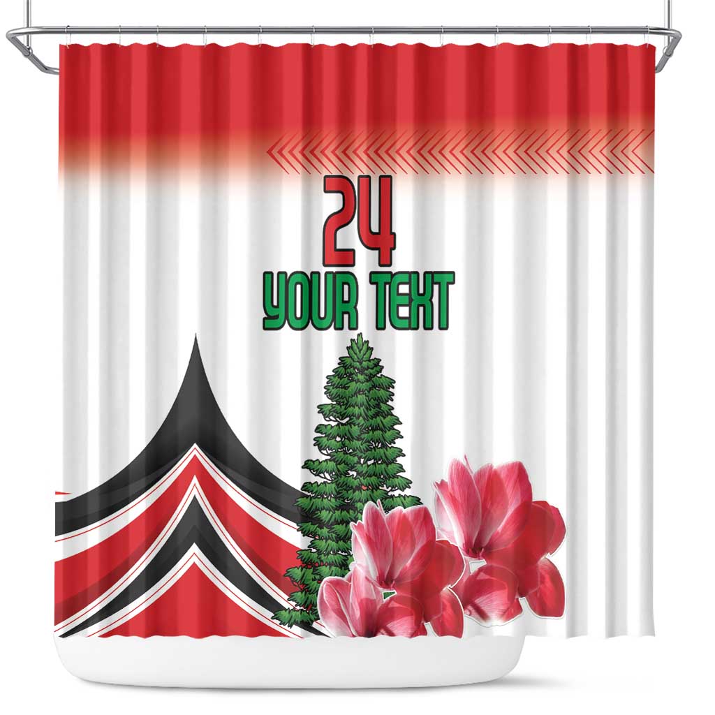 Custom Lebanon Independence Day Shower Curtain Cyclamen Flowers Blooming