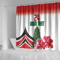 Custom Lebanon Independence Day Shower Curtain Cyclamen Flowers Blooming