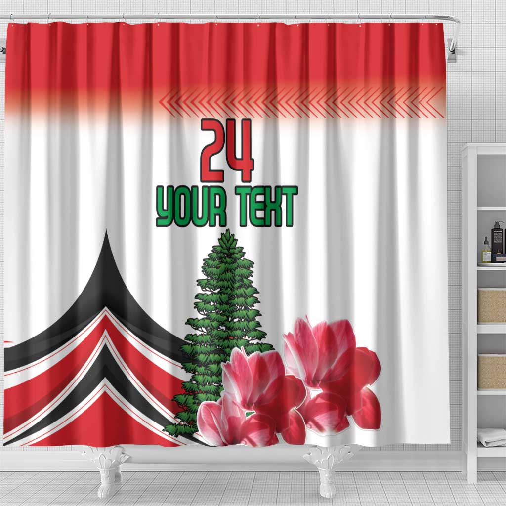 Custom Lebanon Independence Day Shower Curtain Cyclamen Flowers Blooming
