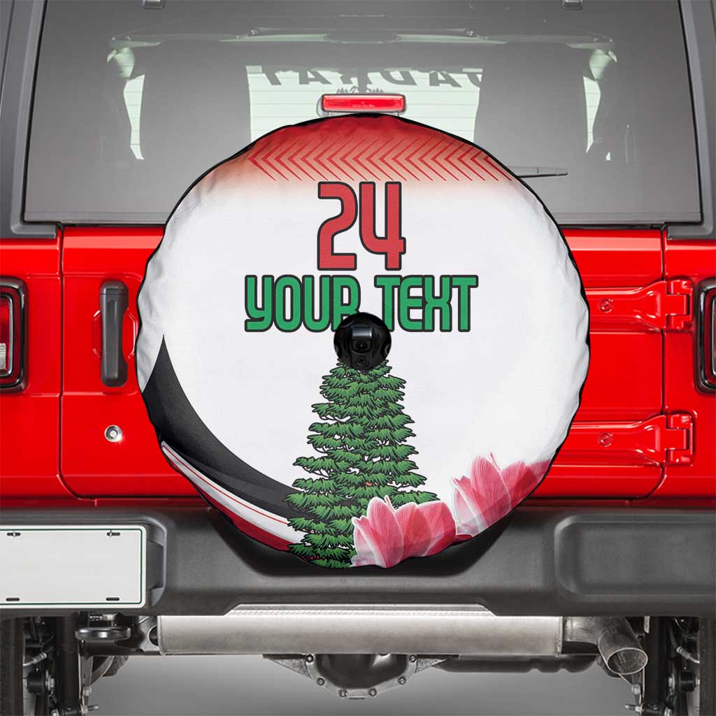Custom Lebanon Independence Day Spare Tire Cover Cyclamen Flowers Blooming - Wonder Print Shop