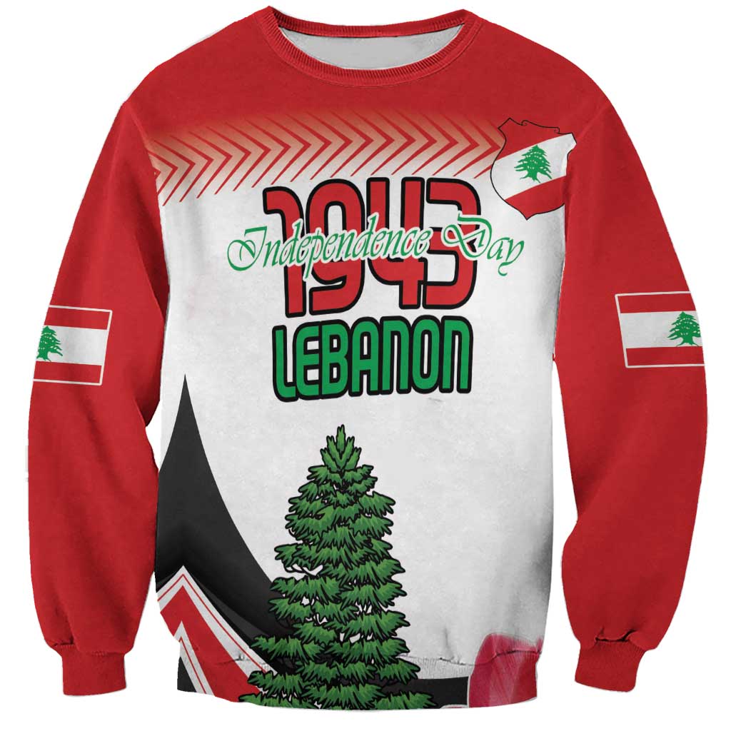 Custom Lebanon Independence Day Sweatshirt Cyclamen Flowers Blooming - Wonder Print Shop