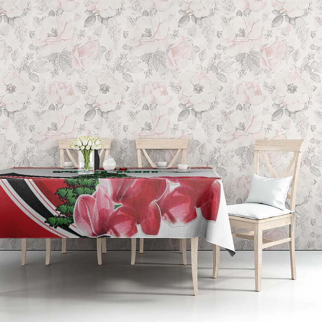Custom Lebanon Independence Day Tablecloth Cyclamen Flowers Blooming - Wonder Print Shop