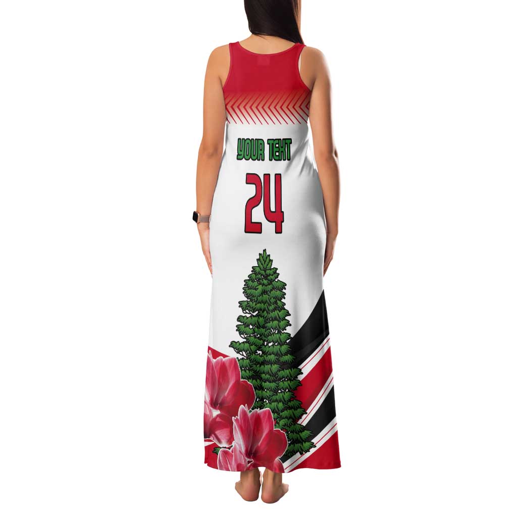 Custom Lebanon Independence Day Tank Maxi Dress Cyclamen Flowers Blooming - Wonder Print Shop
