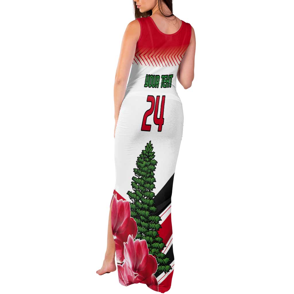 Custom Lebanon Independence Day Tank Maxi Dress Cyclamen Flowers Blooming - Wonder Print Shop