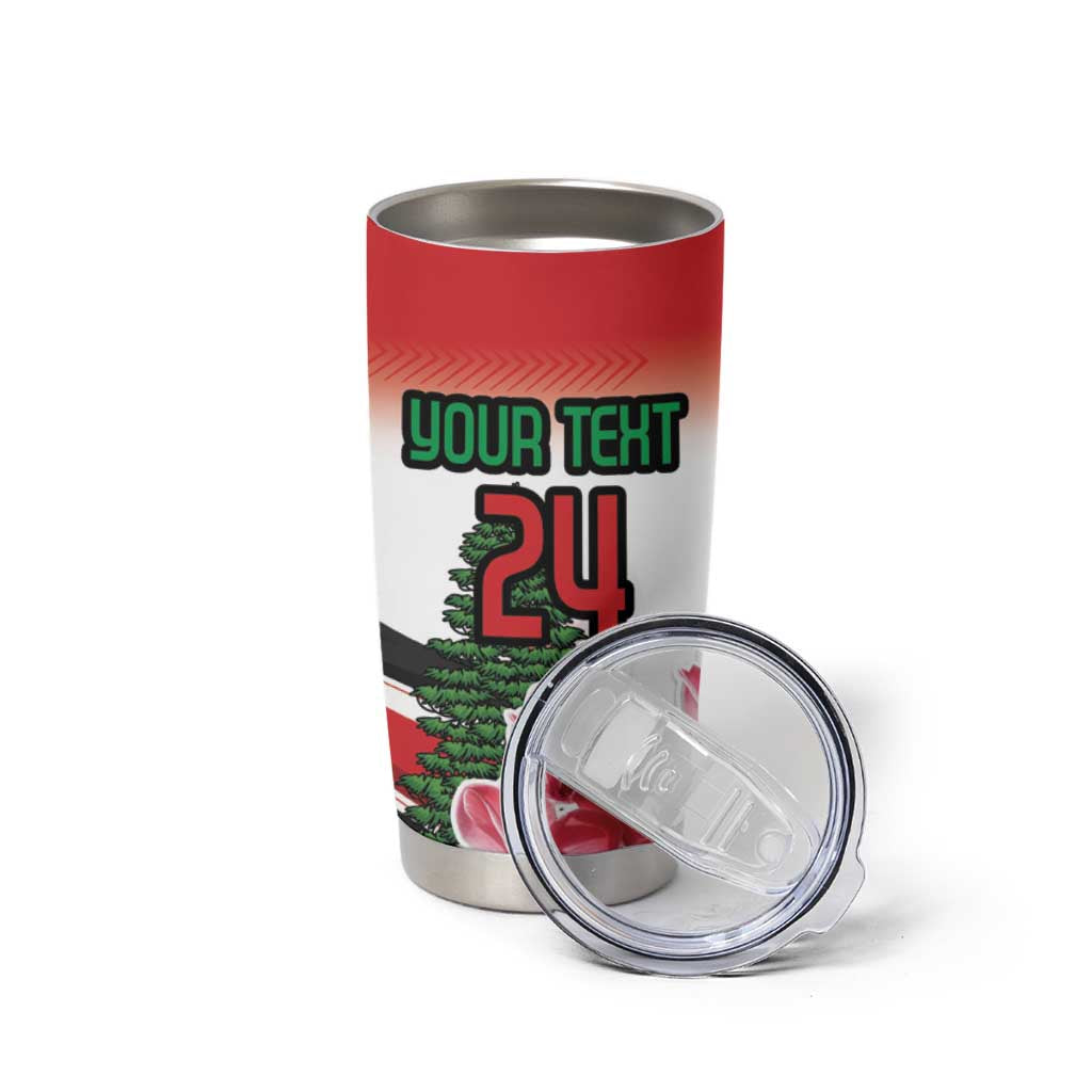 Custom Lebanon Independence Day Tumbler Cup Cyclamen Flowers Blooming - Wonder Print Shop