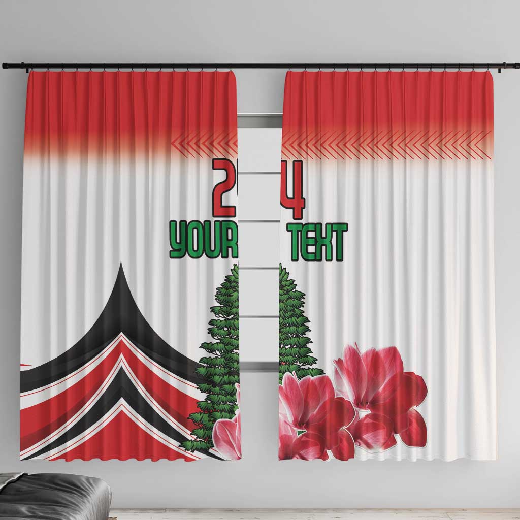 Custom Lebanon Independence Day Window Curtain Cyclamen Flowers Blooming - Wonder Print Shop