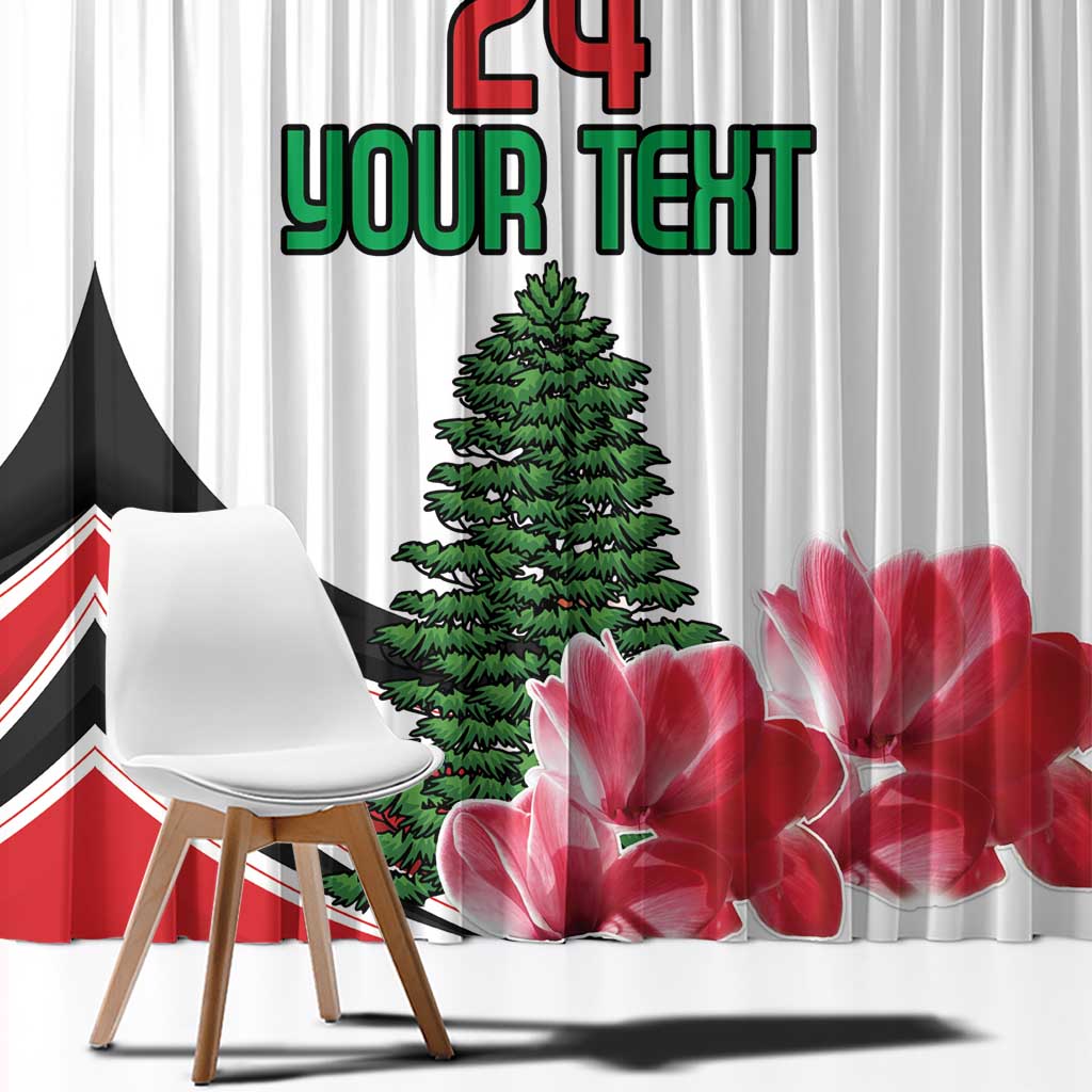 Custom Lebanon Independence Day Window Curtain Cyclamen Flowers Blooming - Wonder Print Shop