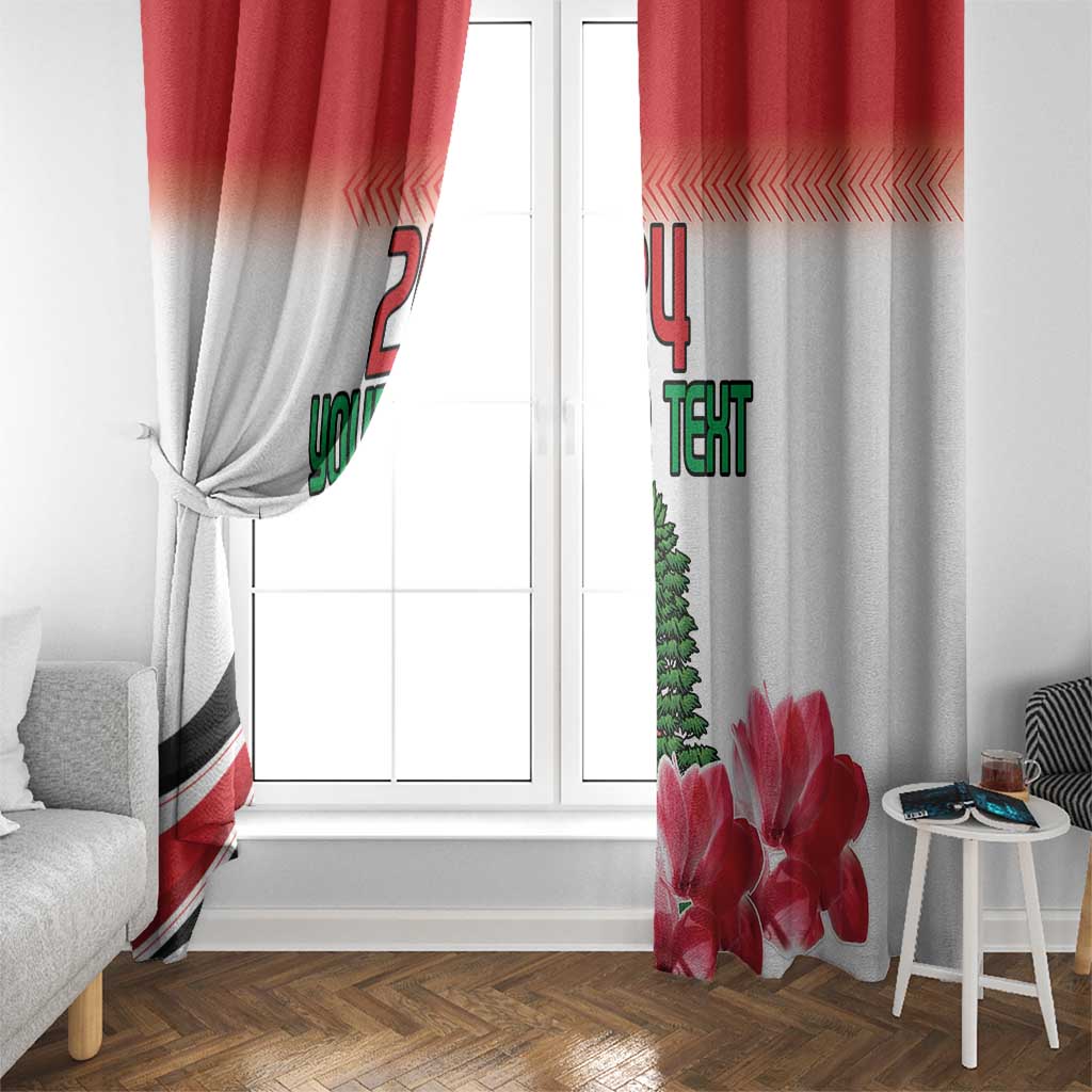 Custom Lebanon Independence Day Window Curtain Cyclamen Flowers Blooming - Wonder Print Shop