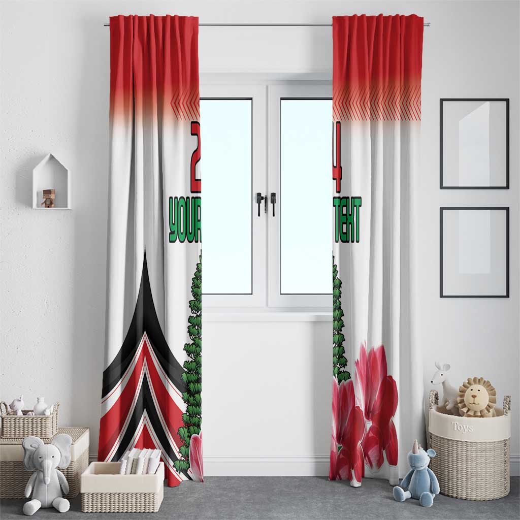 Custom Lebanon Independence Day Window Curtain Cyclamen Flowers Blooming - Wonder Print Shop