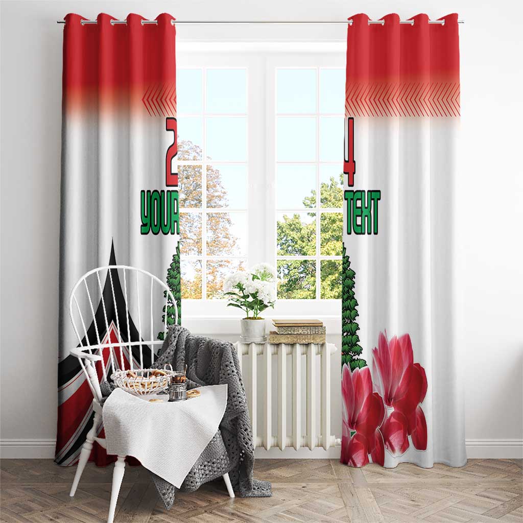 Custom Lebanon Independence Day Window Curtain Cyclamen Flowers Blooming - Wonder Print Shop