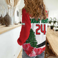 Custom Lebanon Independence Day Women Casual Shirt Cyclamen Flowers Blooming - Wonder Print Shop