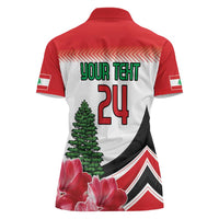 Custom Lebanon Independence Day Women Polo Shirt Cyclamen Flowers Blooming - Wonder Print Shop