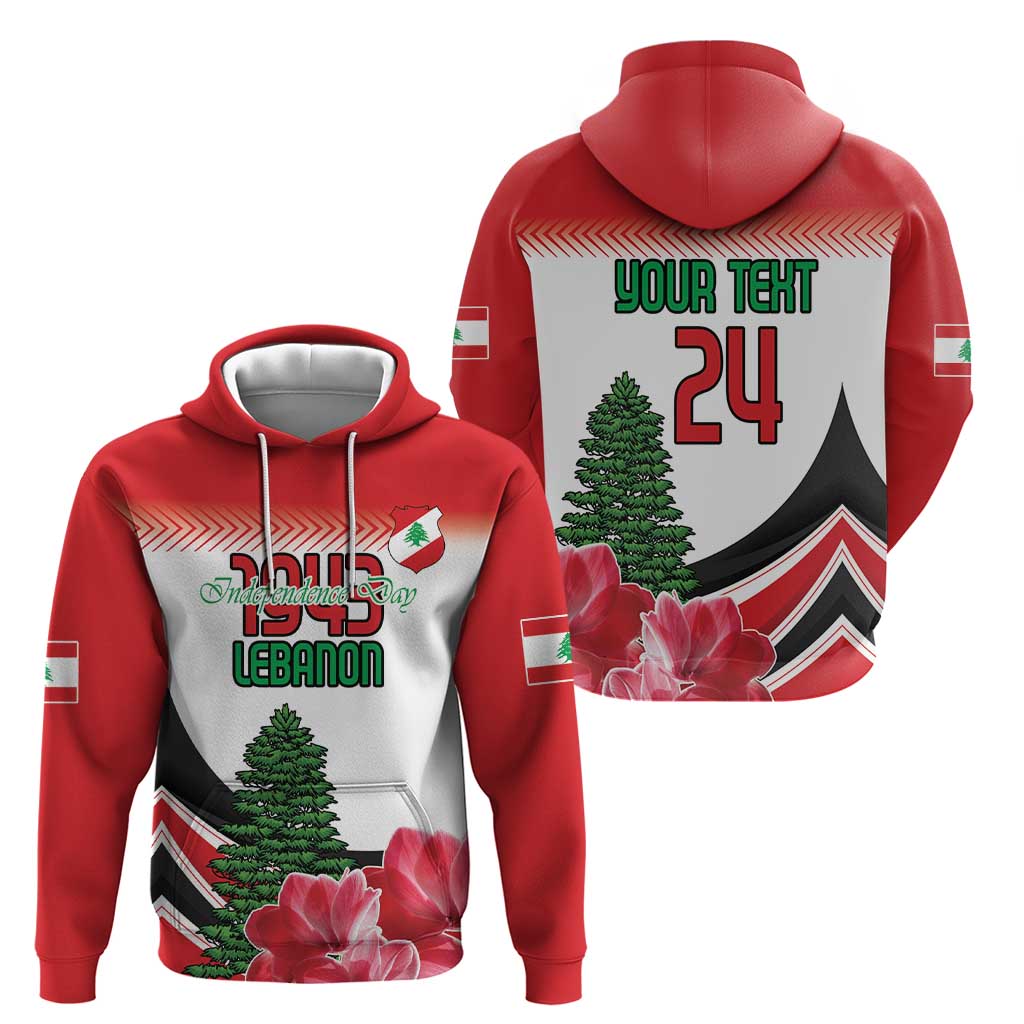 Custom Lebanon Independence Day Zip Hoodie Cyclamen Flowers Blooming - Wonder Print Shop