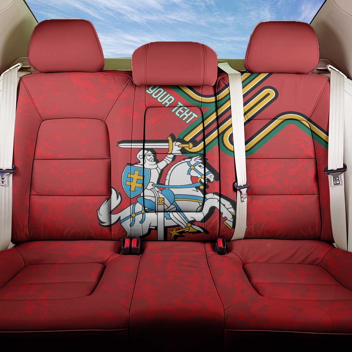 Personalized Lithuania Coat Of Arms Back Car Seat Cover Special Version - Wonder Print Shop