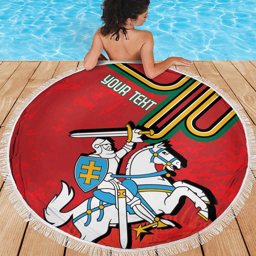 Personalized Lithuania Coat Of Arms Beach Blanket Special Version - Wonder Print Shop
