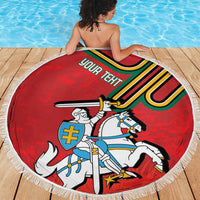 Personalized Lithuania Coat Of Arms Beach Blanket Special Version - Wonder Print Shop