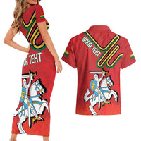 Personalized Lithuania Coat Of Arms Couples Matching Short Sleeve Bodycon Dress and Hawaiian Shirt Special Version - Wonder Print Shop