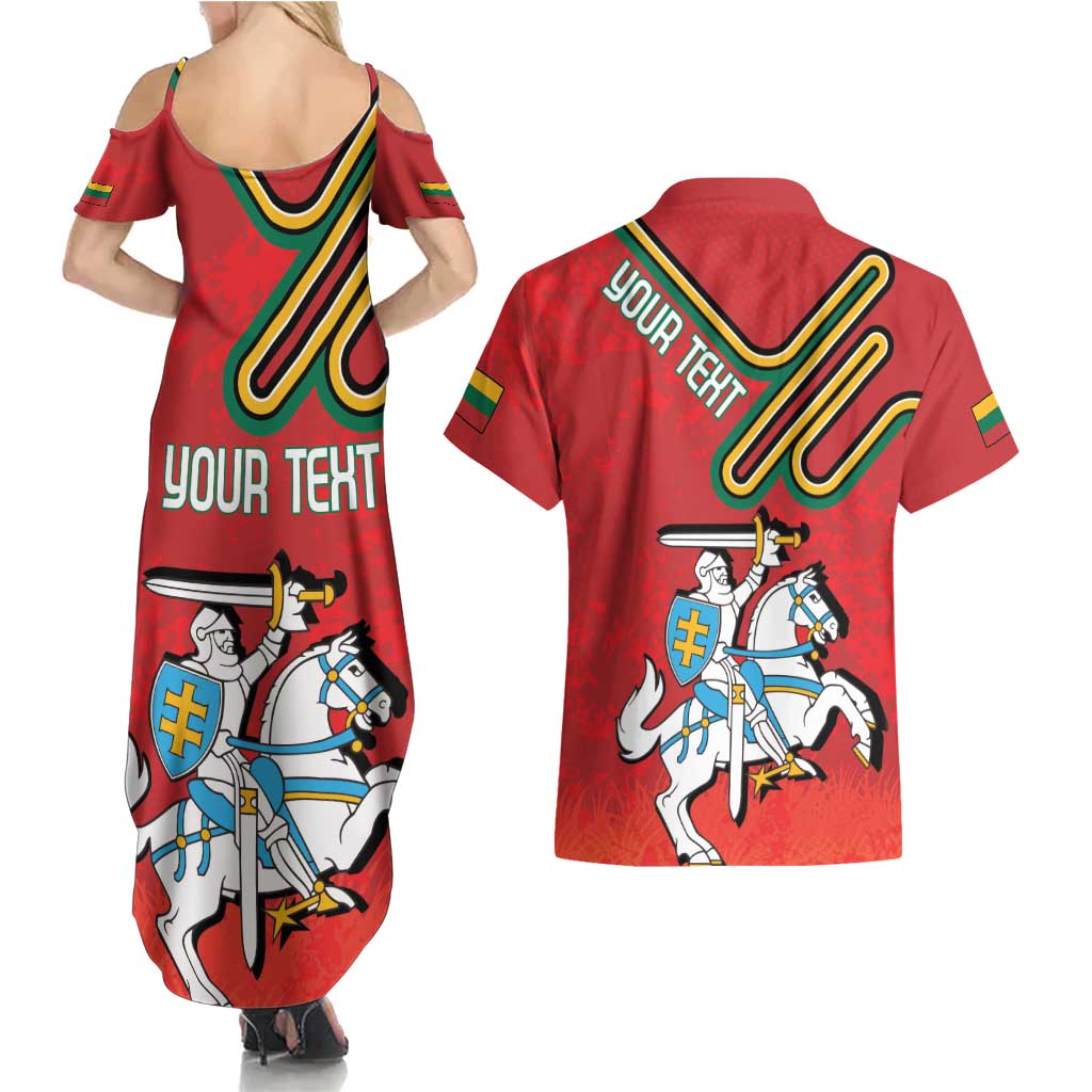 Personalized Lithuania Coat Of Arms Couples Matching Summer Maxi Dress and Hawaiian Shirt Special Version - Wonder Print Shop