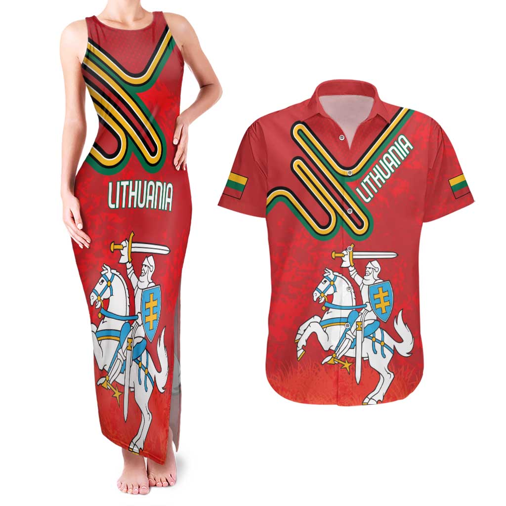 Personalized Lithuania Coat Of Arms Couples Matching Tank Maxi Dress and Hawaiian Shirt Special Version - Wonder Print Shop