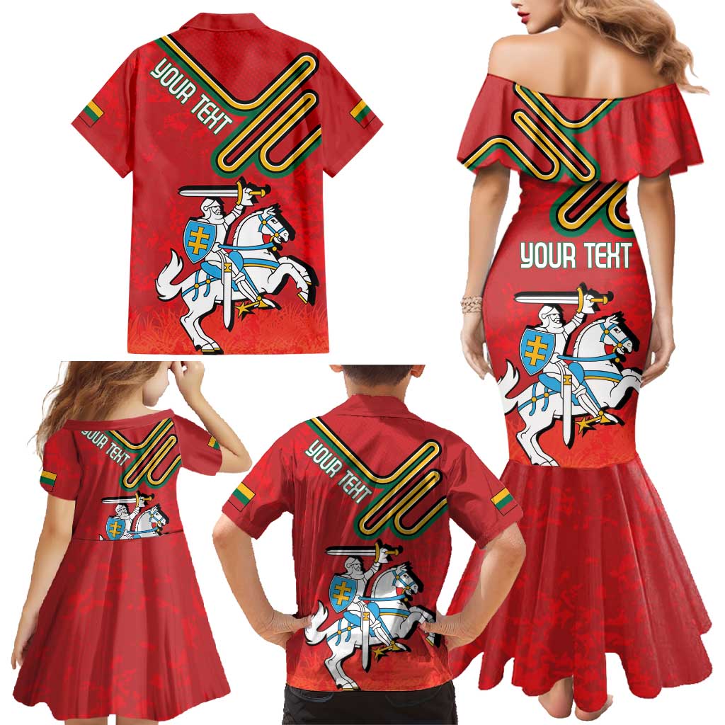 Personalized Lithuania Coat Of Arms Family Matching Mermaid Dress and Hawaiian Shirt Special Version - Wonder Print Shop