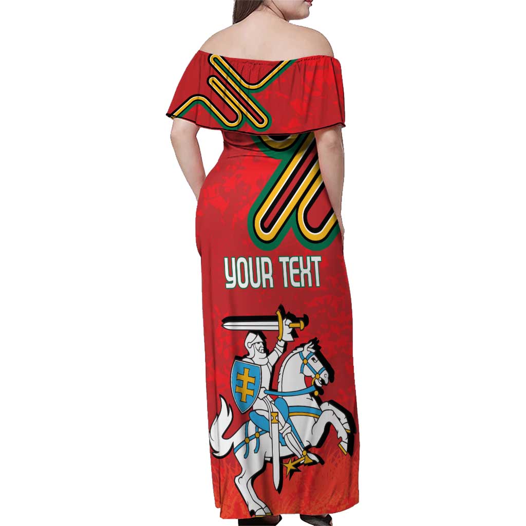 Personalized Lithuania Coat Of Arms Family Matching Off Shoulder Maxi Dress and Hawaiian Shirt Special Version - Wonder Print Shop