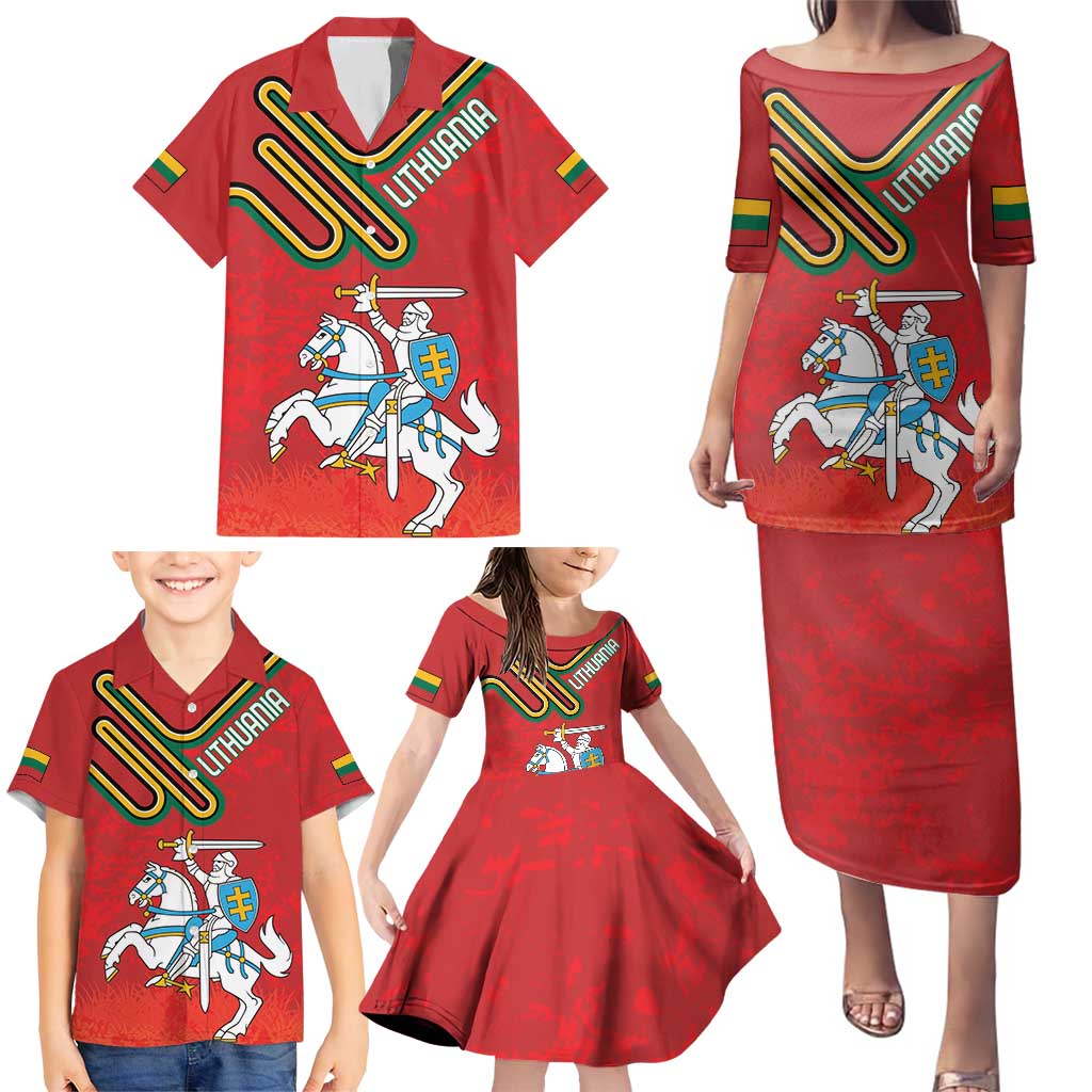 Personalized Lithuania Coat Of Arms Family Matching Puletasi and Hawaiian Shirt Special Version - Wonder Print Shop