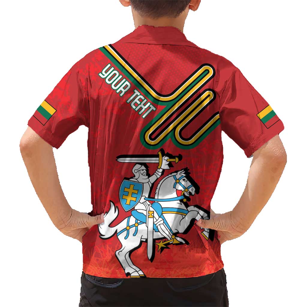 Personalized Lithuania Coat Of Arms Family Matching Short Sleeve Bodycon Dress and Hawaiian Shirt Special Version - Wonder Print Shop