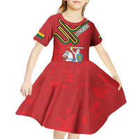 Personalized Lithuania Coat Of Arms Kid Short Sleeve Dress Special Version - Wonder Print Shop