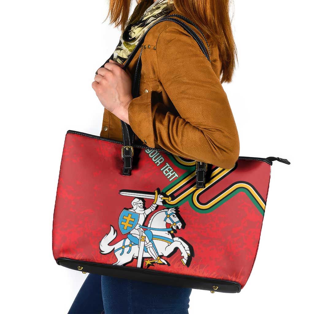 Personalized Lithuania Coat Of Arms Leather Tote Bag Special Version - Wonder Print Shop