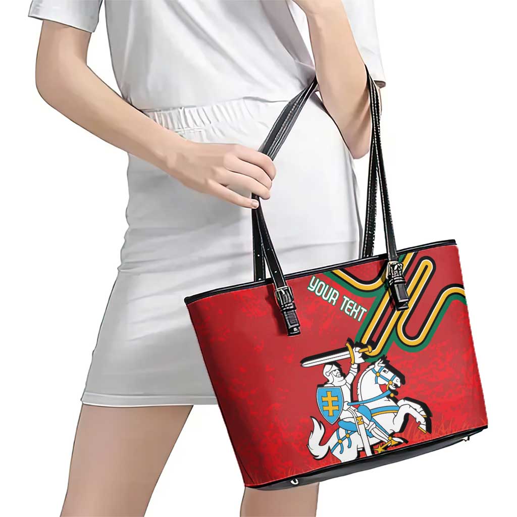Personalized Lithuania Coat Of Arms Leather Tote Bag Special Version - Wonder Print Shop