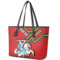 Personalized Lithuania Coat Of Arms Leather Tote Bag Special Version - Wonder Print Shop