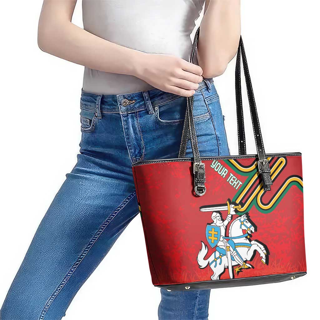 Personalized Lithuania Coat Of Arms Leather Tote Bag Special Version - Wonder Print Shop