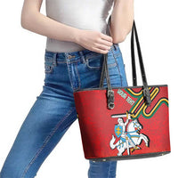 Personalized Lithuania Coat Of Arms Leather Tote Bag Special Version - Wonder Print Shop