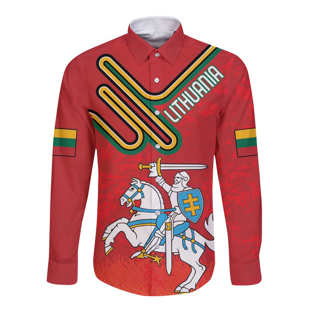 Personalized Lithuania Coat Of Arms Long Sleeve Button Shirt Special Version - Wonder Print Shop