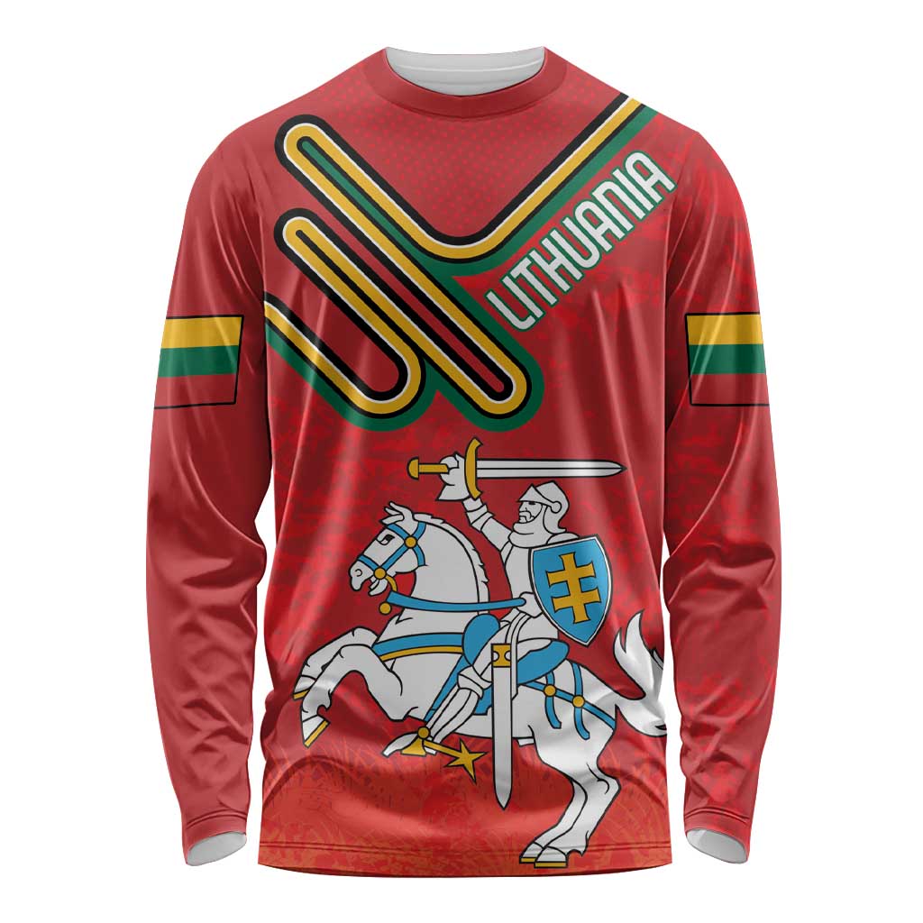 Personalized Lithuania Coat Of Arms Long Sleeve Shirt Special Version - Wonder Print Shop
