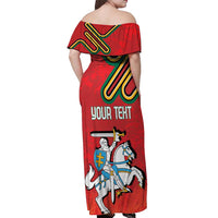 Personalized Lithuania Coat Of Arms Off Shoulder Maxi Dress Special Version - Wonder Print Shop