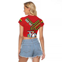 Personalized Lithuania Coat Of Arms Raglan Cropped T Shirt Special Version - Wonder Print Shop