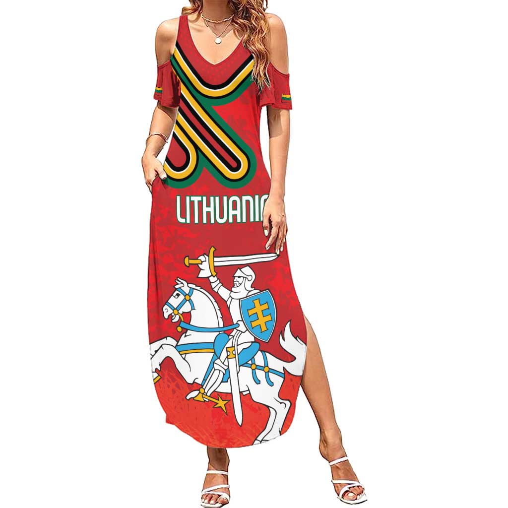 Personalized Lithuania Coat Of Arms Summer Maxi Dress Special Version - Wonder Print Shop
