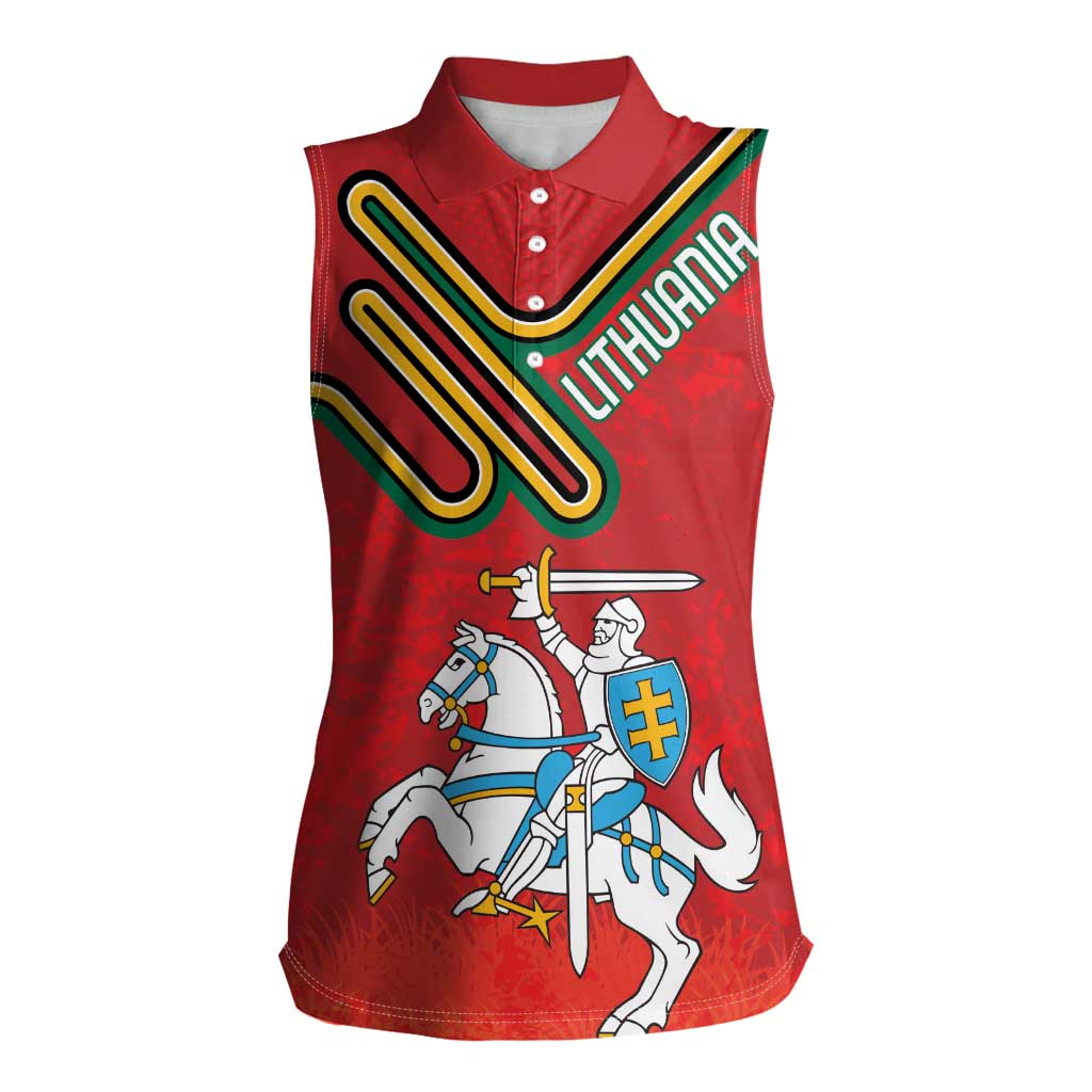 Personalized Lithuania Coat Of Arms Women Sleeveless Polo Shirt Special Version - Wonder Print Shop