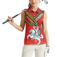 Personalized Lithuania Coat Of Arms Women Sleeveless Polo Shirt Special Version - Wonder Print Shop