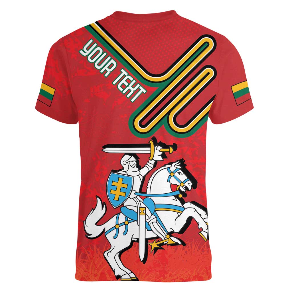 Personalized Lithuania Coat Of Arms Women V-Neck T-Shirt Special Version - Wonder Print Shop